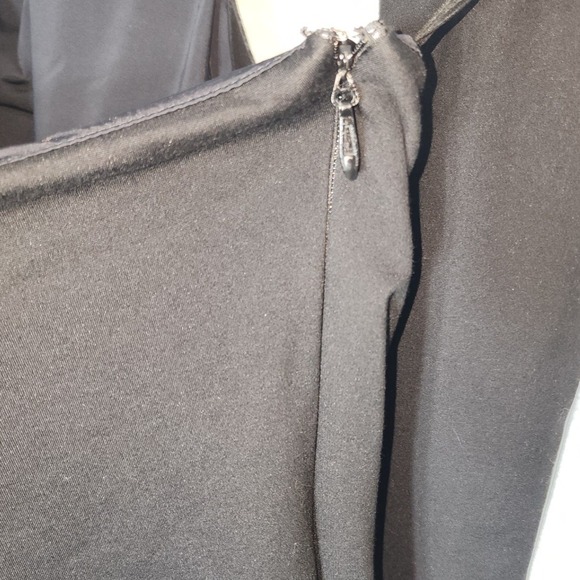 Alieva One Shoulder Midi Dress Womens XL Black Asymmetric Long Sleeve Cutout - Picture 6 of 13